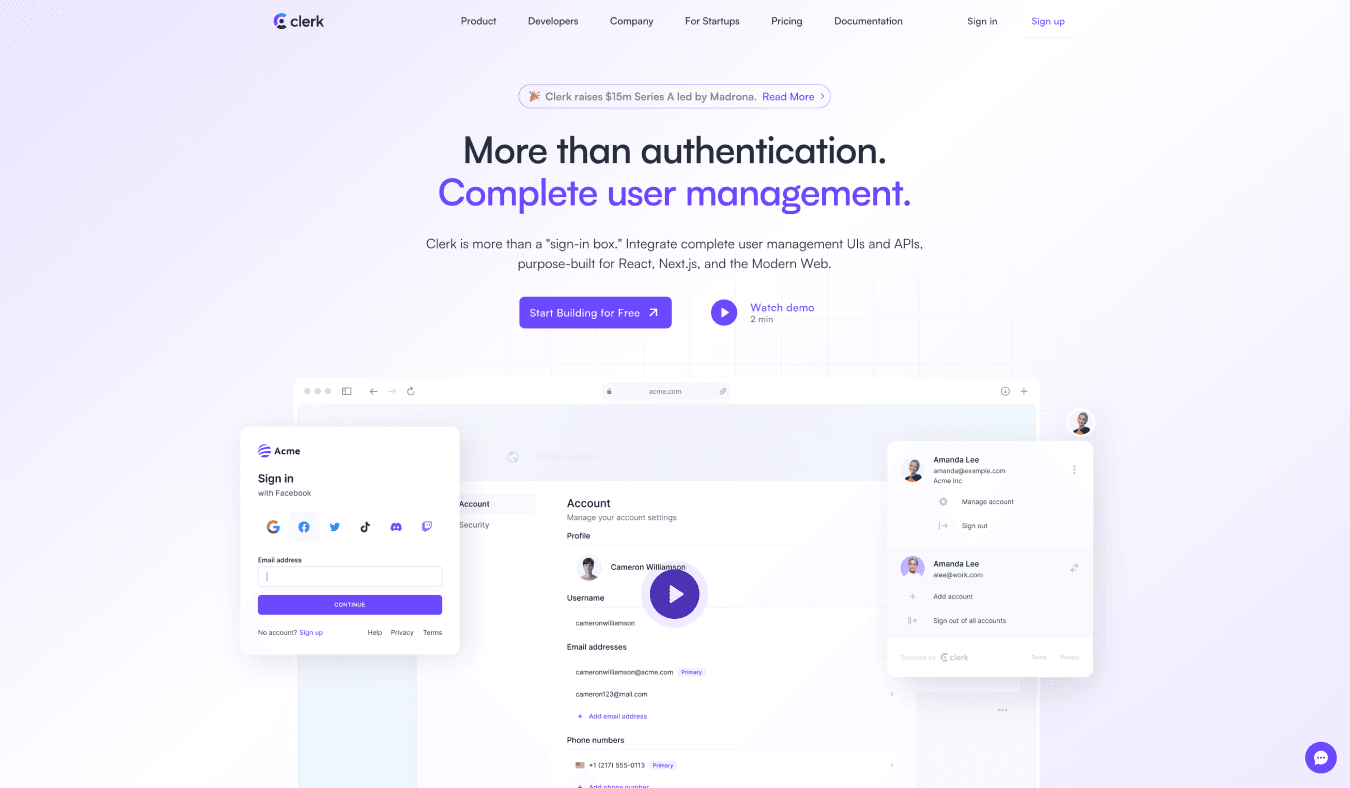 Go check out Clerk and give it a try yourself!