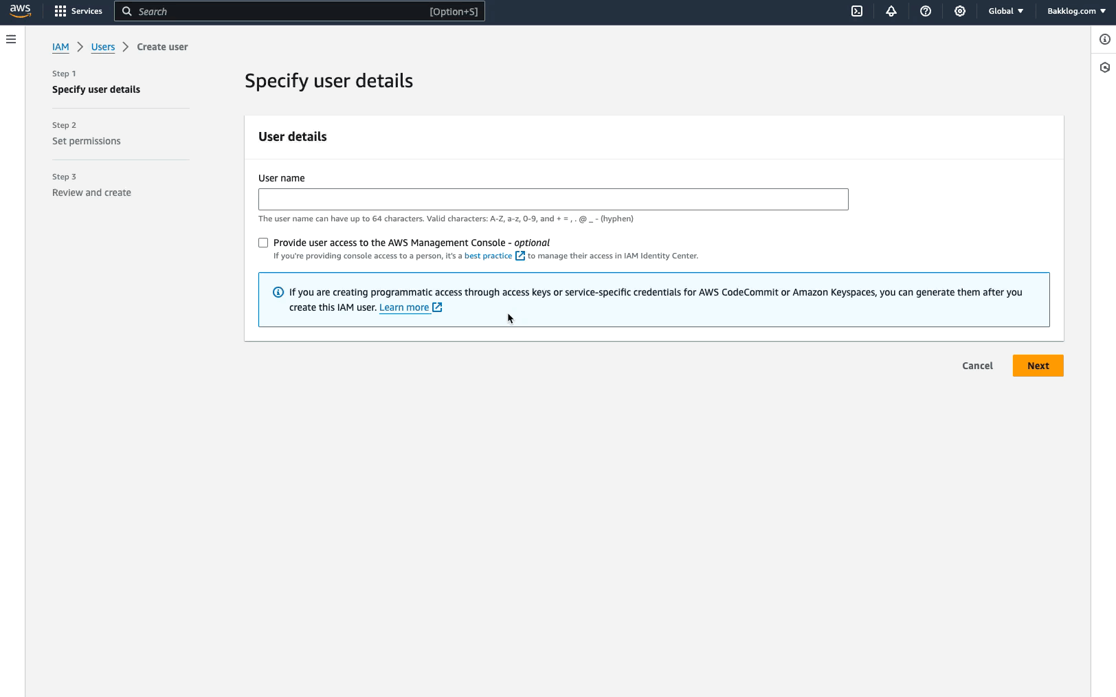 Create your IAM user and attach our new policy
