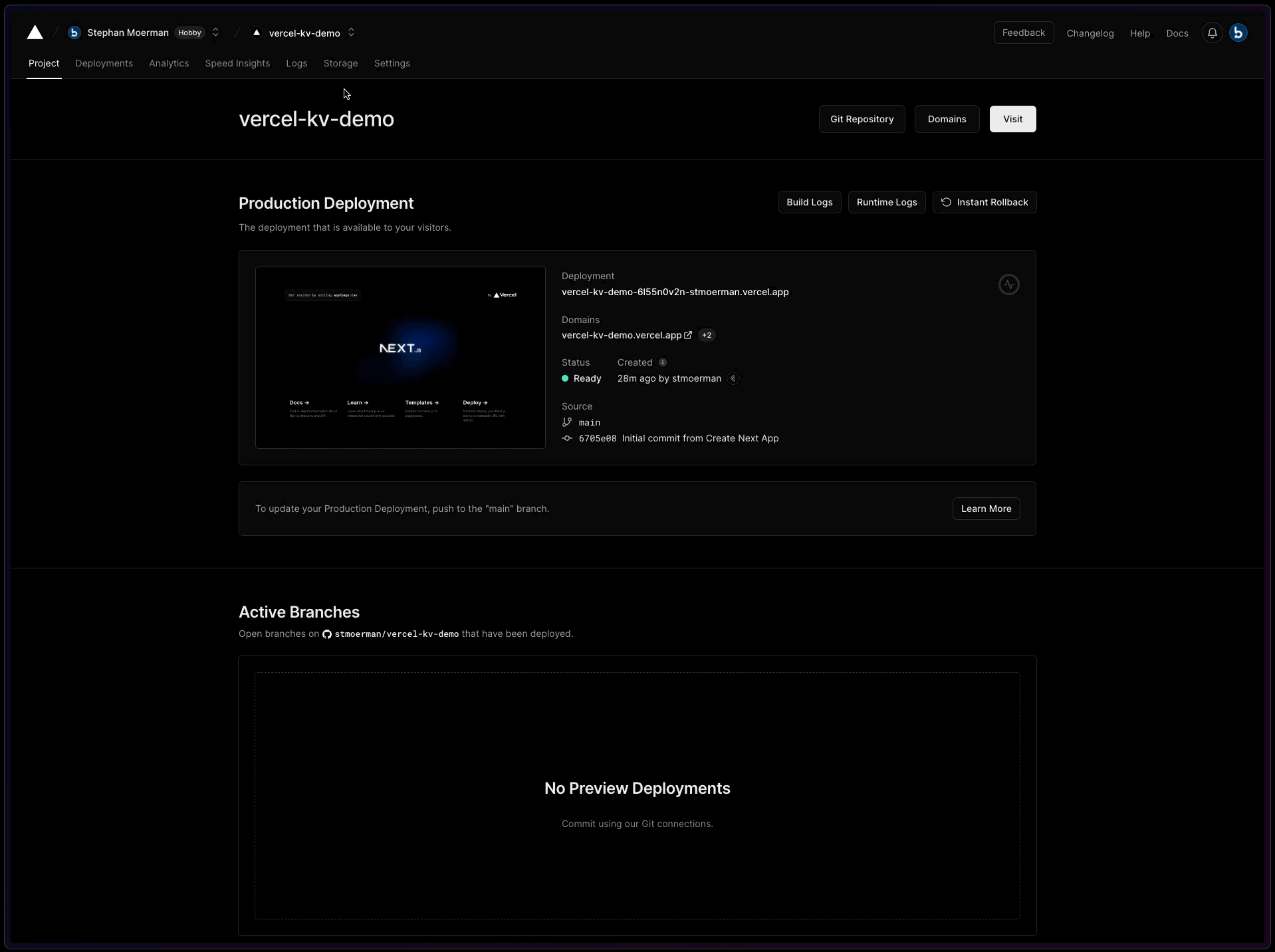 Set up your Vercel KV Storage